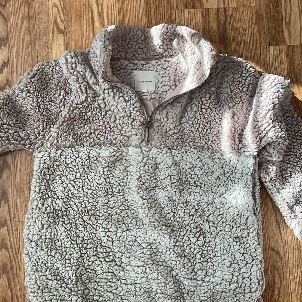 Thread and supply Sherpa pull over